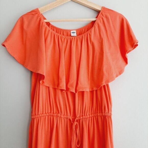 OLD NAVY Ruffle-Trim Swim Off-Shoulder Romper Pink Sz S Flawed - Picture 3 of 16